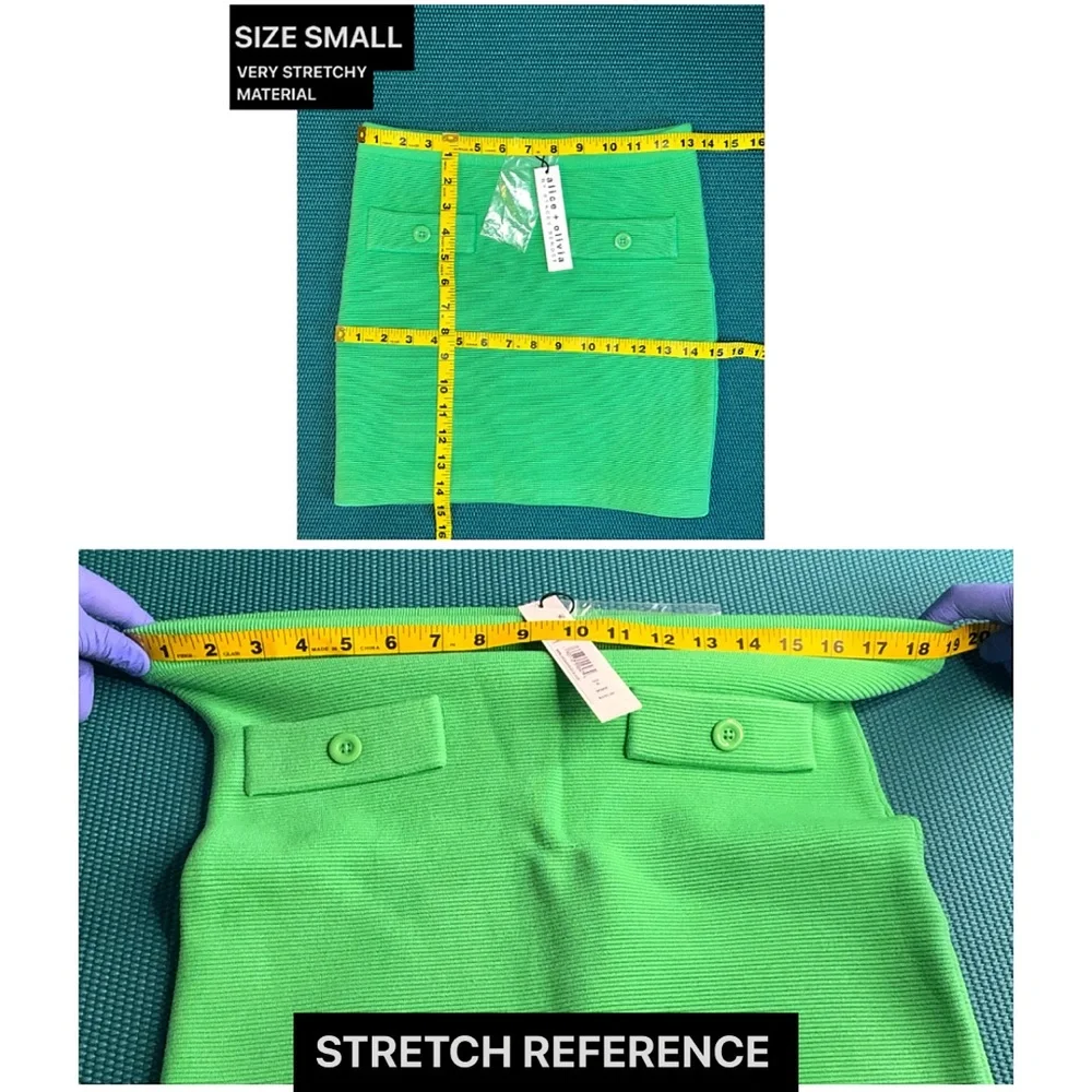 Alice + Olivia Kipp Knit Garden Green Mini Skirt